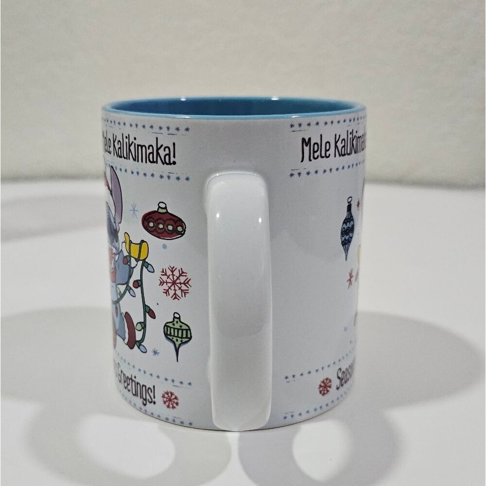 Disney Stitch Holiday Mug - Blue and White Christmas Cup - Picture 4 of 5